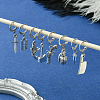 10Pcs 10 Style Killer's Weapon Theme Alloy Pendant Locking Stitch Markers HJEW-CJ00010-6