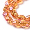 Transparent Electroplate Glass Beads Strands GLAA-C025-02-5