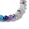 Two Loops Natural & Synthetic Gemstone Beads Warp Stretch Bracelets BJEW-JB04223-4