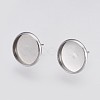 Non-Tarnish 202 Stainless Steel Stud Earring Settings A-STAS-I088-E-02P-1