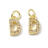 Real 18K Gold Plated Brass Micro Pave Clear Cubic Zirconia Charms KK-E068-VB452-D-2