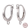 Anti-Tarnish Rhodium Plated 925 Sterling Silver Leverback Earring Findings X-STER-I017-087P-1