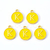 Golden Plated Alloy Enamel Charms ENAM-S118-09K-1