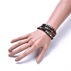 Three Loops Frosted Natural Gemstone Beads Wrap Bracelets BJEW-JB04246-5