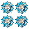 4Pcs Alloy & Glass & Rhinestone Shank Buttons BUTT-FG0001-63B-1