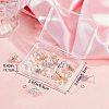 6 Pairs 2 Colors Brass Grass Shape Stud Earring Findings KK-CN0001-91-7