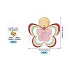 Brass Printing Acrylic Butterfly Dangle Stud Earrings EJEW-TA00672-3