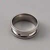 201 Stainless Steel Grooved Finger Ring Settings STAS-WH0027-26D-P-2