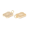 Rack Plating Brass Micro Pave Clear Cubic Zirconia Pendants ZIRC-I057-22G-2