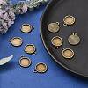 Flat Round Alloy Pendant Cabochon Settings X-PALLOY-N0088-38AB-NF-5