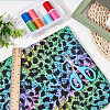 Leopard Print Rainbow Pattern Polycotton Fabric DIY-WH0028-18C-4