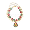5Pcs 5 Styles Christmas Alloy Enamel Multi-strand Bracelets for Women BJEW-JB12079-3