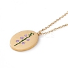 Enamel Oval with Birth Flower Pendant Necklace STAS-H174-02G-G-2