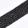 Natural Black Obsidian Beads Strands X-G-T108-41-1