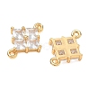 Brass Pave Clear Cubic Zirconia Connector Charms CU-CBAB0CF-03G-2