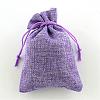 Polyester Imitation Burlap Packing Pouches Drawstring Bags ABAG-R004-18x13cm-08-1