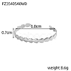 Heart 304 Stainless Steel Cuff Bangles STAS-OY007-70P-2
