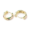 Flower Enamel Hoop Earrings EJEW-G290-03G-A-2