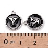 Platinum Plated Alloy Charms X-ENAM-S118-02Y-P-3