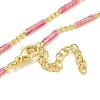 Brass Enamel Column Link Chain Necklaces NJEW-H039-02A-01G-2