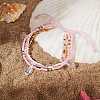 Sparkling Glass Seed Beads 5 Layered Anklet AJEW-SW00006-02-3