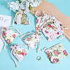 4 Styles Flower Print Burlap Packing Pouches ABAG-BBC0001-03A-4