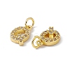 Real 18K Gold Plated Brass Micro Pave Clear Cubic Zirconia Charms KK-E068-VB452-Q-3