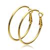 Women Big Earrings Real 18K Gold Plated Eco-Friendly Tin Alloy Big Hoop Earrings EJEW-BB09627-G-1