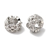 Long-Lasting Plated Brass Micro Pave Clear Cubic Zirconia European Beads KK-K381-18A-P-1