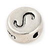 925 Sterling Silver Flat Round with Letter Beads LS-STER-G044-01AS-S-2