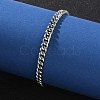 304 Stainless Steel Cuban Link Chain Bracelets for Men BJEW-Z081-01P-01-3