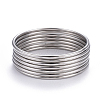 7Pcs 201 Stainless Steel Plain Bangle Sets Hand Polished for Women BJEW-L664-022A-P02-8