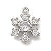 Rack Plating Brass Micro Pave Cubic Zirconia Pendants KK-M014-10A-P-1