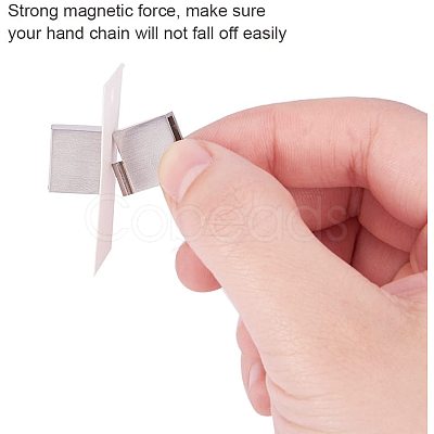 304 Stainless Steel Matte Magnetic Bracelet Clasps STAS-PH0018-11-WH-1