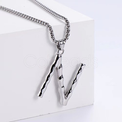 Minimalist chic collarbone necklace with 26 English letters design LW4134-39-1