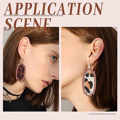 Olycraft DIY Leopard Print Pattern Rectangle Dangle Earring Making Kit DIY-OC0009-49-1