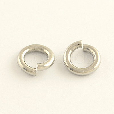 Tarnish Resistant 304 Stainless Steel Open Jump Rings A-STAS-R065-44-1
