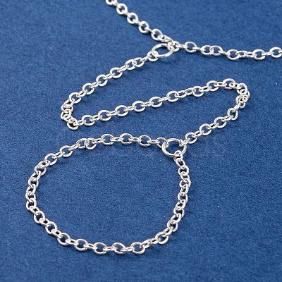 Brass Cable Chain Ring Bracelets for Women BJEW-L690-01S-1