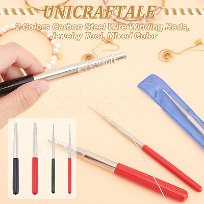 4Pcs 2 Colors Carbon Steel Wire Winding Rods AJEW-UN0001-79-1