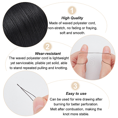 Olycraft Round Waxed Polyester Thread String YC-OC0001-07A-01-1