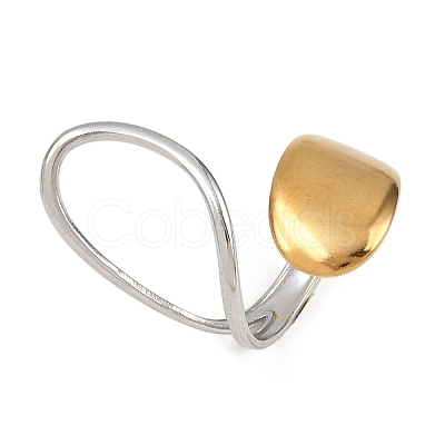 Adjustable 304 Stainless Steel Cuff Rings for Women LS-RJEW-B135-01GP-04-1