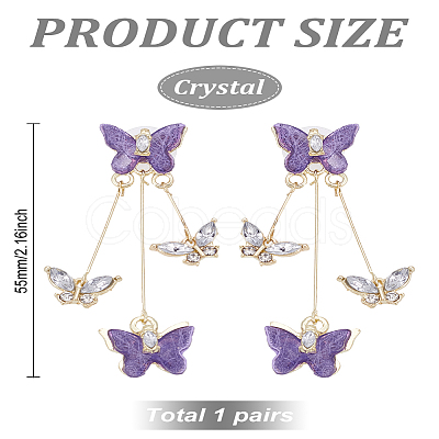 1 Pair Crystal Stud Earrings EJEW-LP0001-90-1