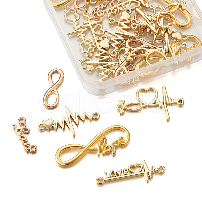 Tibetan Style Alloy Infinity Connectors & Heart Beat Shapes  Links & Word Love Pendants  PALLOY-TA0001-93G-RS-1