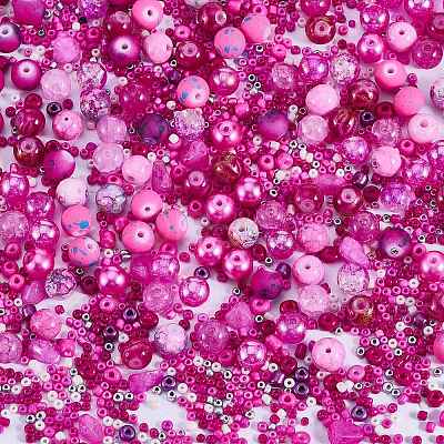 2 Bag Glass Round Beads Set JX547H-1