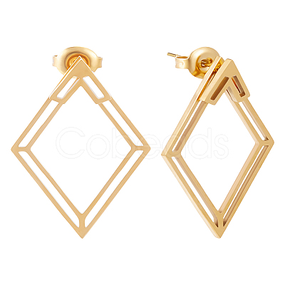 1 Pair Stainless Steel Stud Earrings EJEW-LP0001-47-1