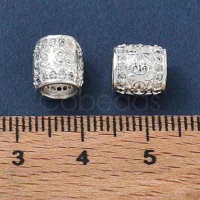 Rack Plating Brass Micro Pave Clear Cubic Zirconia European Beads KK-L215-301S-1
