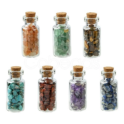 Transparent Glass Wishing Bottle Decoration AJEW-JD00010-1