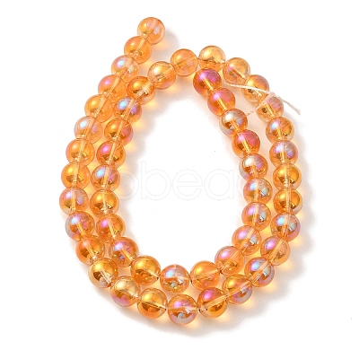 Transparent Electroplate Glass Beads Strands GLAA-T032-T8mm-C01-1