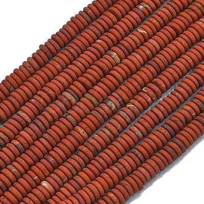 Frosted Natural Red Jasper Beads Strands G-K389-C16-01-1