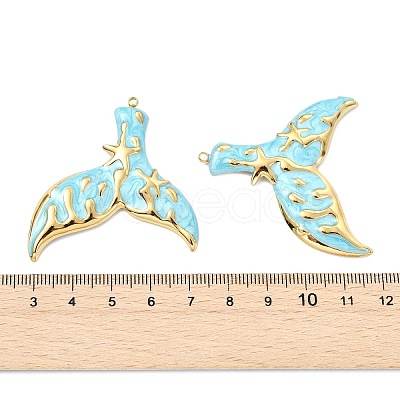 Ocean 304 Stainless Steel Enamel Pendants X-STAS-T076-08A-01G-1